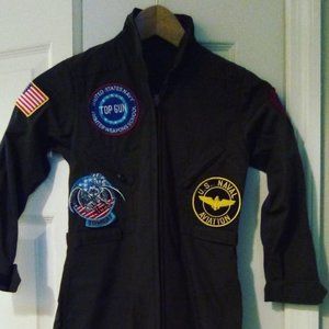 TOP GUN MAVERICK FLIGHT SUIT US Navy Halloween Size M 8-10 NEW IN BAG KIDS